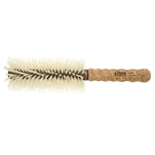 Ibiza Hair Professional Round Boar Hair Brush (B7, 70mm) Blonde Bristles with a Cork Handle, For Color Treated & Fine Hair, Big Waves or Tight Curls, Add Texture & Shine for Long Hair & Large Sections
