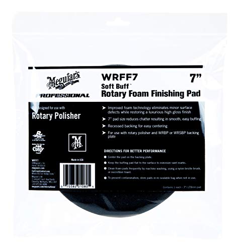 Meguiar’s WRFF7 Soft Buff 7″ Rotary Foam Finishing Pad – 1 Pad