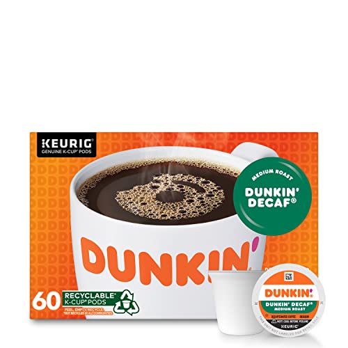 Dunkin’ Decaf Medium Roast Coffee, 60 Keurig K-Cup Pods