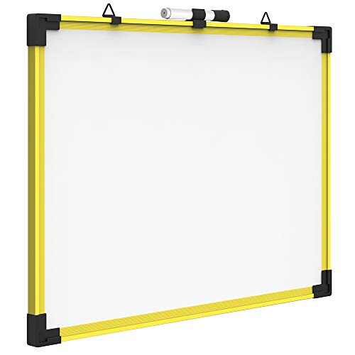 Quartet Dry Erase, Whiteboard/White Board, Magnetic, Aluminum, 6′ x 4′, Industrial Yellow Frame (724127)