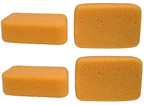Creative Hobbies® Multi-Purpose Jumbo Synthetic Silk Sponge Value Pack – 4 Large Sponges for Painting, Crafts, Grout, Cleaning & More – 7.5″ x 5″ x 2″