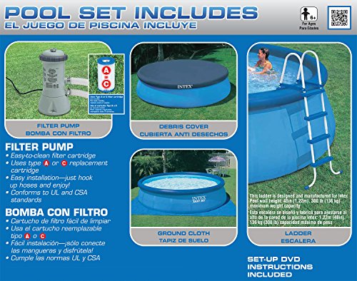 Intex 15ft X 48in Easy Set Pool Set with Filter Pump, Ladder, Ground Cloth & Pool Cover | The Storepaperoomates Retail Market - Fast Affordable Shopping