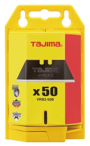 Tajima VRB2-50B V-REX II Premium Tempered Steel Utility Knife Blades, 50-Pack