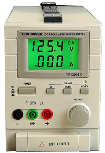 TekPower TP12001X 120V DC Variable Switching Power Supply Output 0-120V @1A, Digital Display with Back Light