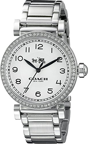 COACH Women’s Madison Fashion 36mm Bracelet Watch White/Stainless Steel Watch