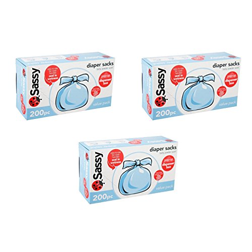 Sassy Disposable Diaper Sacks, Scented – 200 ct – 3 pack