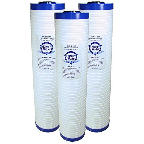 KleenWater Filters Compatible With Pentek DGD-5005-20 / DGD-5005, 4.5 x 20 Inch, 5 Micron Dirt, Rust and Sediment Replacement Cartridges, Set of 3