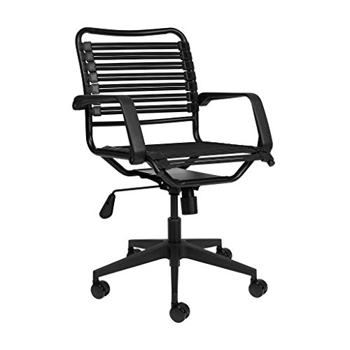 Laura Davidson Furniture Bungee Office Task Chair, with Flat Elastic Bungie Straps, Adjustable Height (Black)