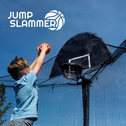 Trampoline Pro Jump Slammer Trampoline Basketball Hoop Attachment – Includes Ball, Safety Hardware, and Universal Brackets for Easy Installation to Enclosure Net Pole – TPRO Lifetime Parts Warranty