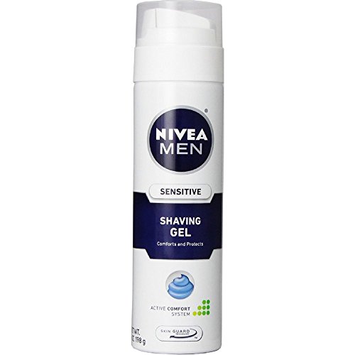 NIVEA FOR MEN Sensitive, Shaving Gel 7 Ounce (Pack of 4)