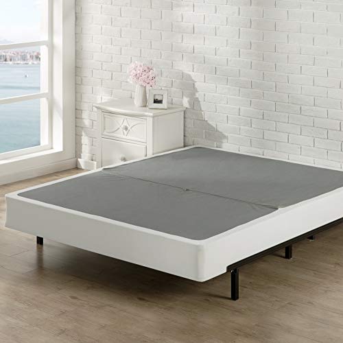 ZINUS No Assembly Metal Box Spring / 7.5 Inch White Mattress Foundation / Sturdy Metal Structure, Full