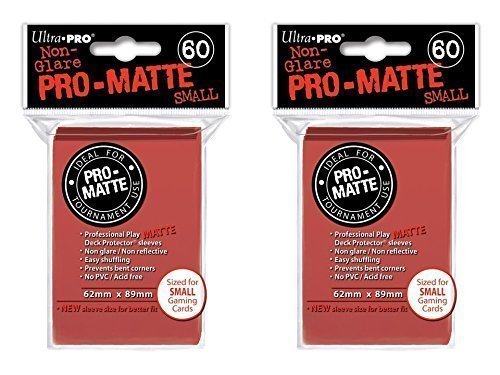 Ultra Pro Red Small Pro-Matte Deck Protectors Sleeves Colors Yugioh Vanguard [2 Pack of 60] 43204-18221