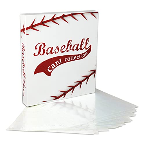 UniKeep Baseball Themed Trading Card Collection Binder with 10 Platinum Series Trading Card Pages. Fully Enclosed Case to Keep Cards Secure