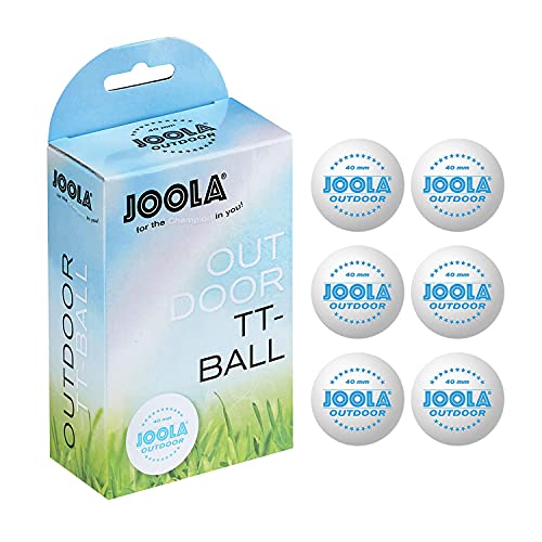 JOOLA Outdoor Table Tennis Balls – 6 Pack of 40mm Regulation Size Ping Pong Balls for Training and Recreational Play – Fun as a Cat Toy – Indoor and Outdoor Compatible- White