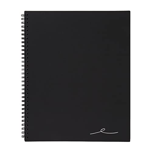 Office Depot Wirebound Notebook, 8 7/8in. x 11in., 1 Subject, Narrow Ruled, 160 Pages (80 Sheets), Black, ODUS1402-027