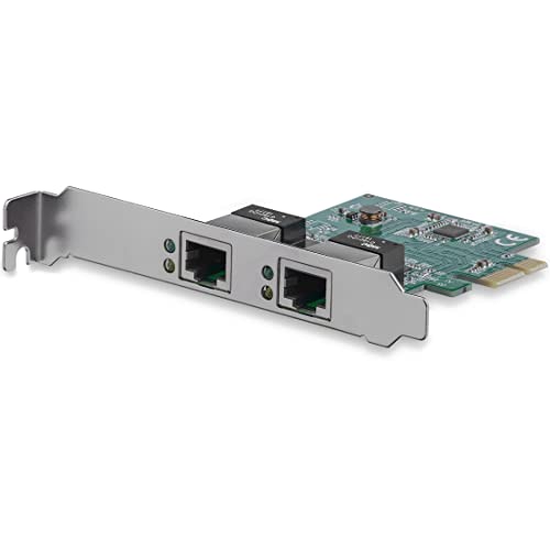 StarTech.com Dual Port PCIe Network Card – Low Profile – RJ45 Port – Realtek RTL8111H Chipset – Ethernet Network Card – Dual Port Gigabit NIC (ST1000SPEXD4)