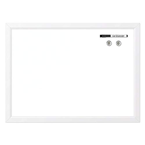 Quartet Whiteboard, Dry Erase Board, Magnetic, 17″ x 23″, 1 Dry Erase Marker and 2 Magnets, White Frame (MDW1723W-AZS)