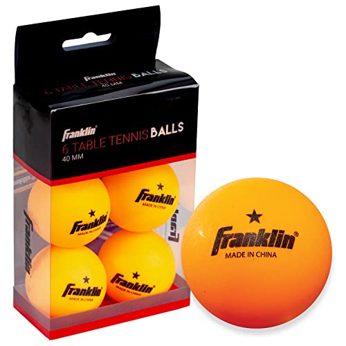 Franklin Sports Ping Pong Balls – Official Size + Weight Orange 40mm Table Tennis Balls – One Star Professional Ping Pong Balls – Durable High Performance Ping Pong Balls – Orange – 6 Pack