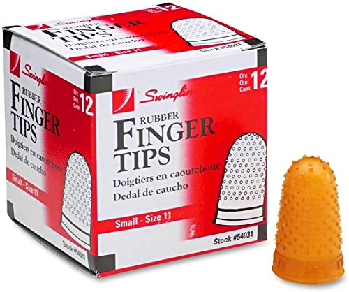 Swingline 54031 Rubber Finger Tips, Small, 9/16-Inch Diameter, 12/BX, Amber