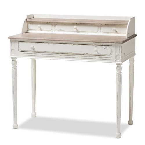 Baxton Studio Anjou Traditional French Accent Writing Desk, White