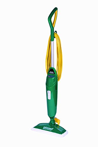 Bissell Commercial-BGST1566 Steam Mop Power Steamer, 12.5″ wide, comes with Two soft pads for every day and one scrubby pad for heavy messes,Green