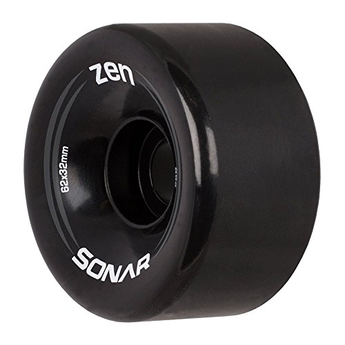 Riedell Sonar Wheels – Zen – Quad Roller Skate Wheels – 4 Pack of 32mm x 62mm 85A Wheels | Black