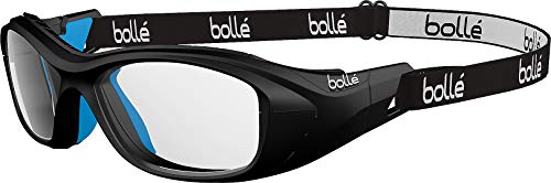 bollé Swag Sport Protective Glasses w/Strap Black and Blue Polycarbonate Lens w/Anti-Fog and Anti-Scratch Cat.0 Unisex-Youth Small