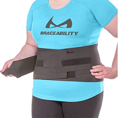 BraceAbility XXXL Plus Size Elastic & Neoprene Compression Back Brace | Lumbar, Waist and Hip Support Belt for Sciatica Nerve Pain, Low Back Pain Relief while Sleeping, Working, Exercising (3XL)