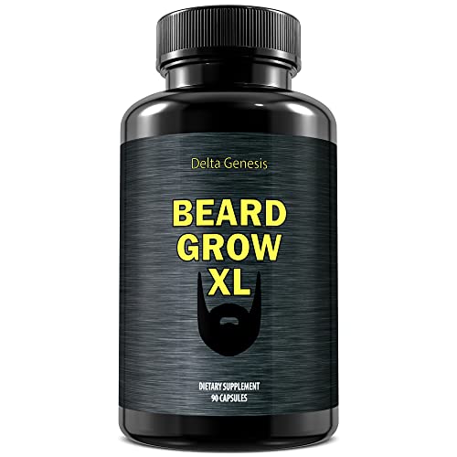 Beard Grow XL, Vegan Beard Grower Facial Hair Supplement for Men, Add to Your Beard Growth Kit, #1 Men’s Hair Growth Vitamins, For a Faster, Thicker and Fuller Beard, Enhance Your Beard Grooming Kit