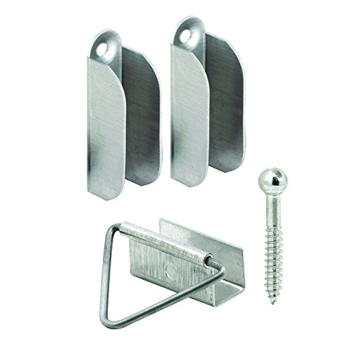 Prime-Line PL 7760 4 Top 2 Bottom Hangers and Latches with Screws, Mill Finish (2-pack)
