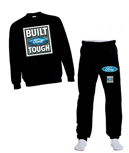 Ford Built Tough Men’s Sweatshirt Sweatpants Lounge Set Black, XX-Large