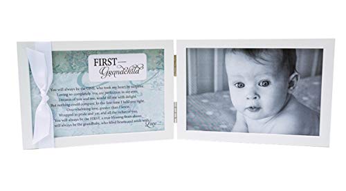 The Grandparent Gift Co. First Grandchild Photo Frame, White, Fits 4″ x 6″ Picture