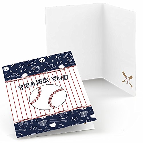 Big Dot of Happiness Batter Up – Baseball – Baby Shower or Birthday Party Thank You Cards (8 count)