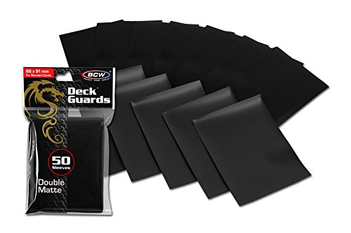300 Premium Black Double Matte Deck Guard Sleeve Protectors for Gaming Cards like Magic The Gathering MTG, Pokemon, YU-GI-OH!, & More.