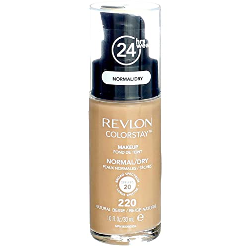 Revlon ColorStay for Normal/Dry Skin Makeup, Natural Beige [220] 1 oz (Pack of 2)