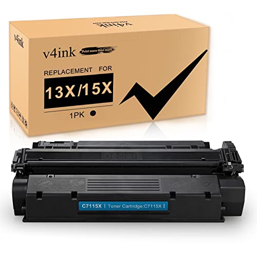 v4ink New Toner Cartridge Replacement for HP C7115X 15X C7115A 15A Q2613X 13X Toner to use for HP Laser Printer 1200 1220 1300 1000 1005 1150 3300 3310 3320 3330 3380 Printers (Black, 1 Pack)