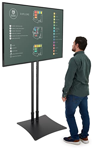 Displays2go 88 x 29 Inches Tall Flatscreen Stands, Supports 32-70 Inch Flat Screen Televisions, Steel Construction – Black (DSTANDBK)