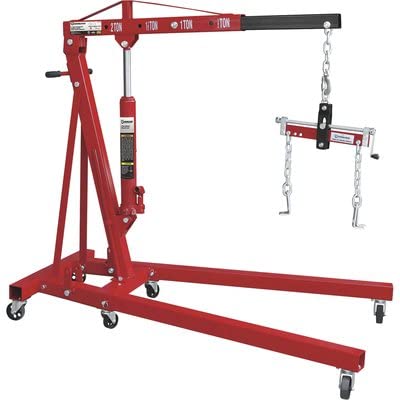 Strongway Hydraulic Engine Hoist with Load Leveler – 2-Ton Capacity, 1in.-82 5/8in. Lift Range