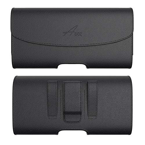 AGOZ Carry Case 7.00″x3.5″x0.75″ For Samsung Galaxy A12, Galaxy A32 5G, Galaxy A42 5G, A02s,A03s, A13,A23 *PLUS SIZE* Leather Pouch Holster Case Belt Clip Loops(To FIT WITH OTTERBOX DEFENDER COMMUTER)