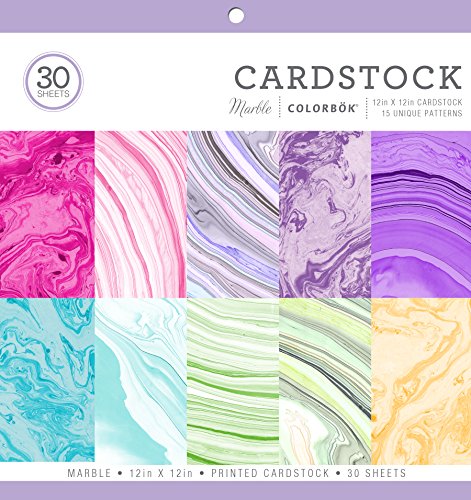Colorbok 71876B Cardstock Paper Pad Marble, 12″ x 12″