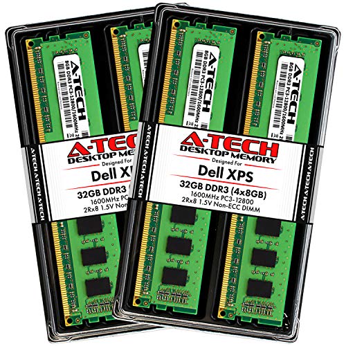 A-Tech 32GB (4 x 8GB) RAM for Dell XPS 8500, 8700 | DDR3 1600MHz PC3-12800 Non-ECC DIMM Max Memory Upgrade Kit