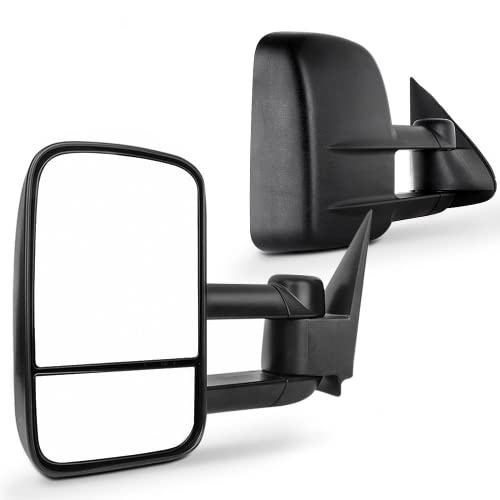 SCITOO Towing Mirrors fit for Chevy for GMC Exterior Accessories Mirrors fit for C1500 C2500 C3500 K1500 K2500 K3500 1988-1998 with Convex Glass Manual Controlling and Telescoping Features