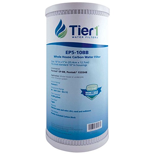 Tier1 5 Micron 10 Inch x 4.5 Inch | Whole House Carbon Block Water Filter Replacement Cartridge | Compatible with Pentek EP-BB, EP5-BB, 155548-43, CG5-104, EV910805, Home Water Filter