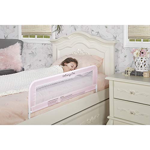 Dream On Me Adjustable Mesh Bed Rail in Pink, Two Height Levels, Breathable and Durable Fabric, Lightweight and Portable Bed Rail for Toddlers, Double Pack | The Storepaperoomates Retail Market - Fast Affordable Shopping