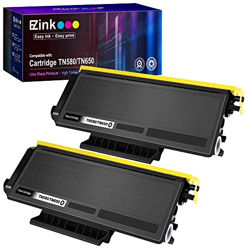 E-Z Ink (TM Compatible Toner Cartridge Replacement for Brother TN580 TN650 TN550 TN620 High Yield Compatible with HL-5370DW HL-5340D DCP-8060 DCP-8065DN HL-5240 HL-5250DN MFC-8660DN (Black, 2 Pack)