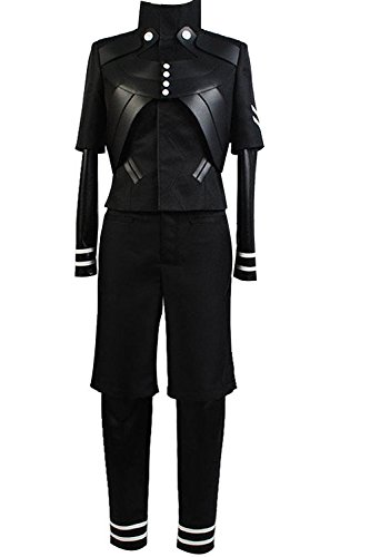 Ya-cos Halloween Men’s Tokyo Ghoul Ken Kaneki Jumpsuit Battle Uniform Cosplay Costume (Small) Black