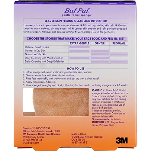 Buf-Puf Gentle Facial Sponge – Face Scrubber for Dry Skin – 1 Each (Pack of 3) | The Storepaperoomates Retail Market - Fast Affordable Shopping