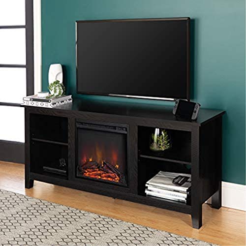Walker Edison Fireplace TV Stand , Black , 58″