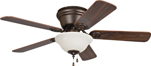 Craftmade WC42ORB5C1 Wyman Flush Mount 42″ Ceiling Fan With 120 Watts Bowl Light Kit & Pull Chain, 5 MDF Blades, Oil Rubbed Bronze