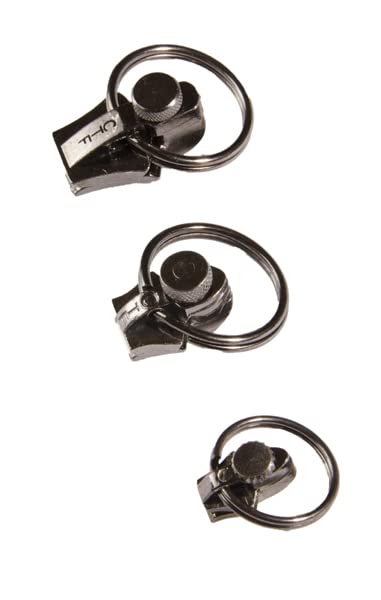 FixnZip (Black Nickel 3 Pack S,M,L) – Universal Zipper Repair Kit for Jackets, Luggage, Bags – Backpack Zipper Replacement Repair Kit – Instant Zipper Fix